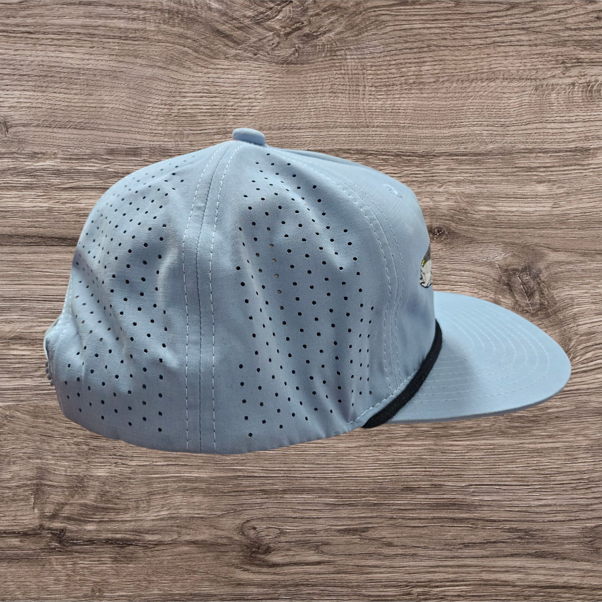 7 DAY CAP,TROUT FISH LIGHT BLUE